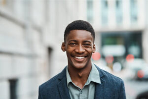 Headshot of man outside