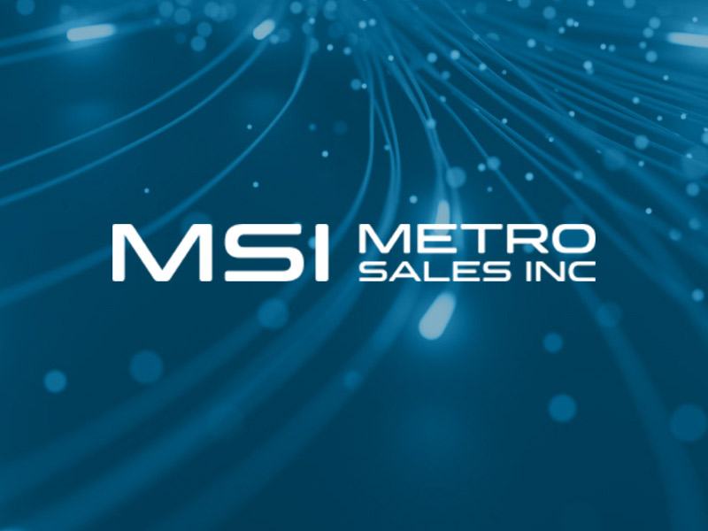 Metro Sales logo on blue background