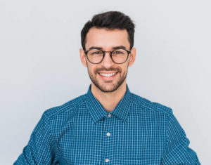 headshot of guy with glasses