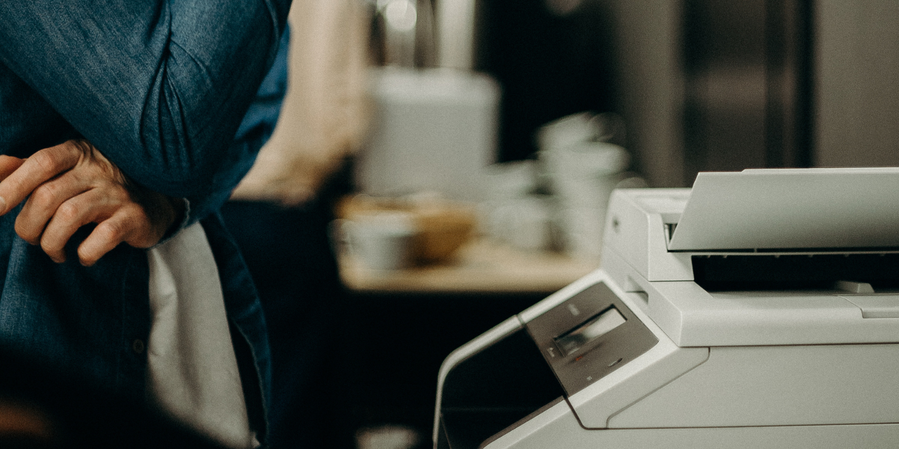 Close up of an office copier