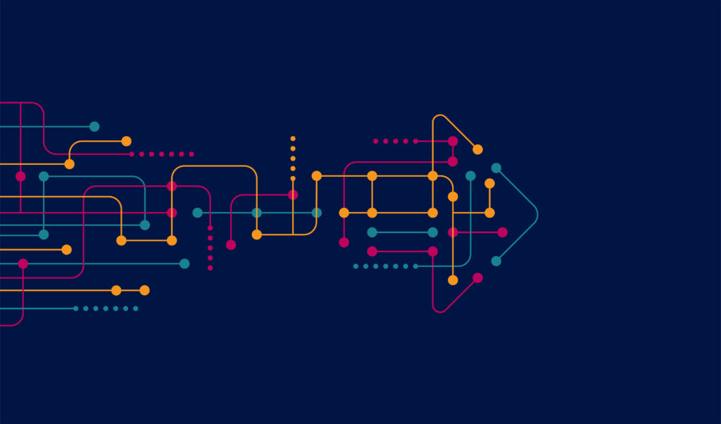 Abstract arrow direction. Technology background. High speed. Hi-tech Signifying network management