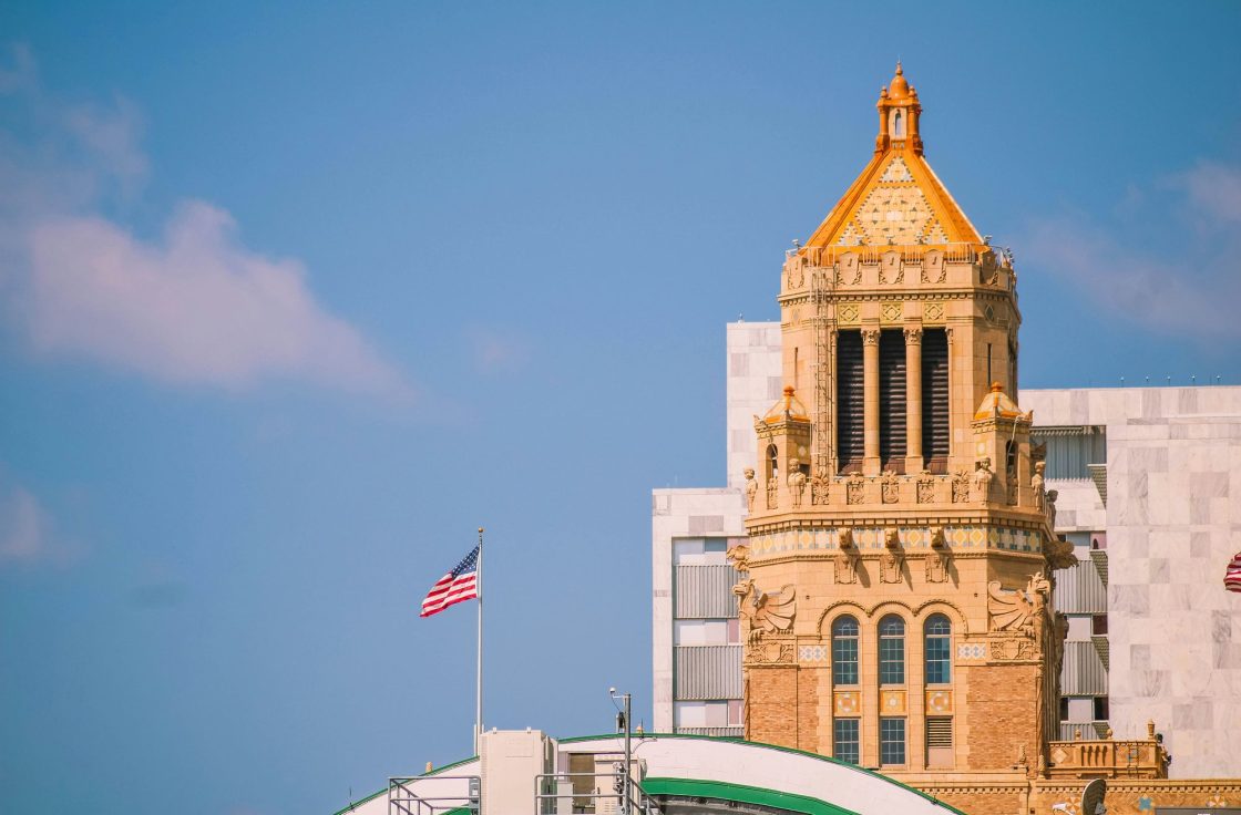Historic tower in downtown Rochester, Minnesota